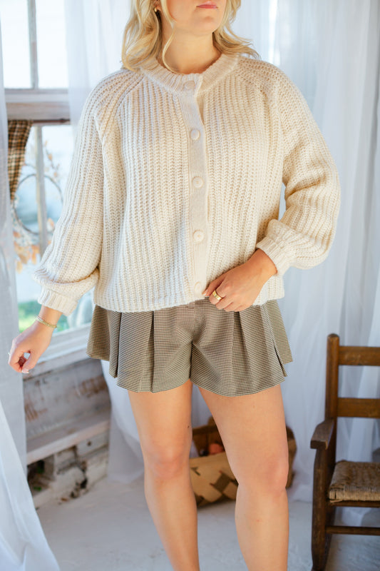 Cream Button Up Cardigan