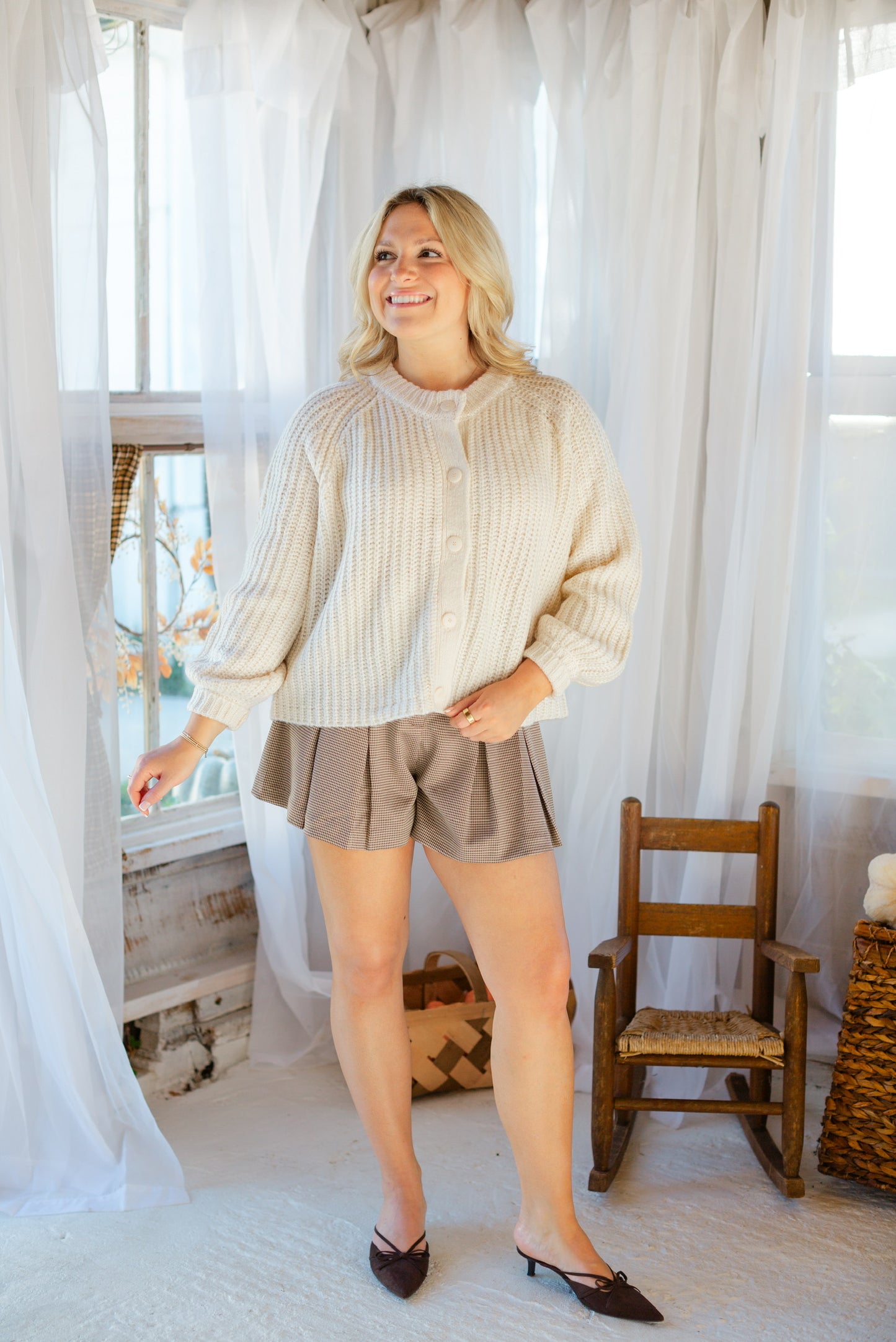 Cream Button Up Cardigan