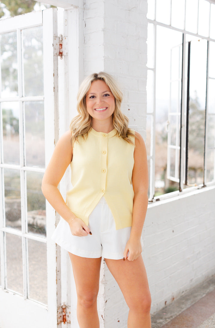 Butter Yellow Sleeveless Top