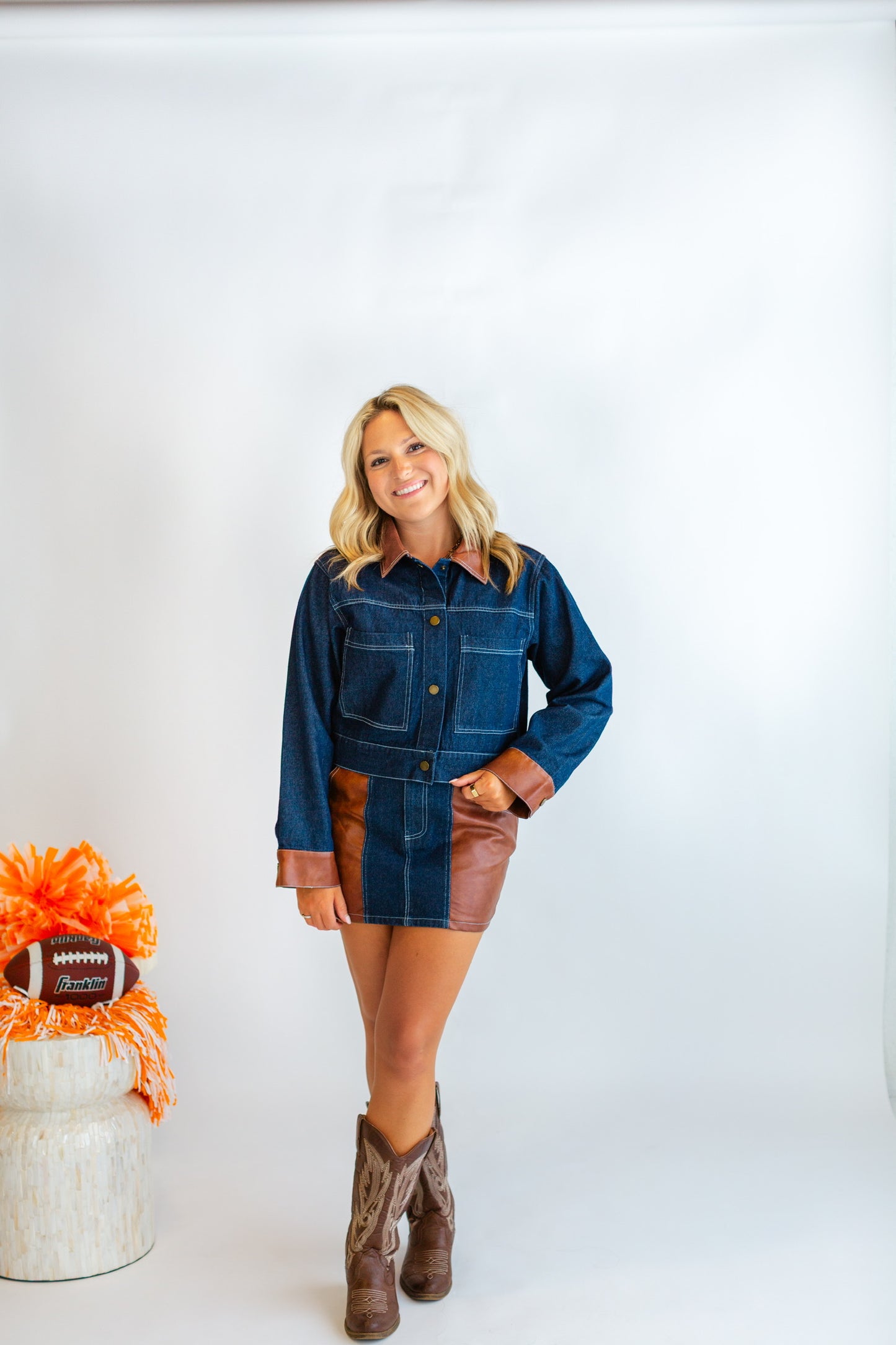 Denim Skirt ONLY with Contrast