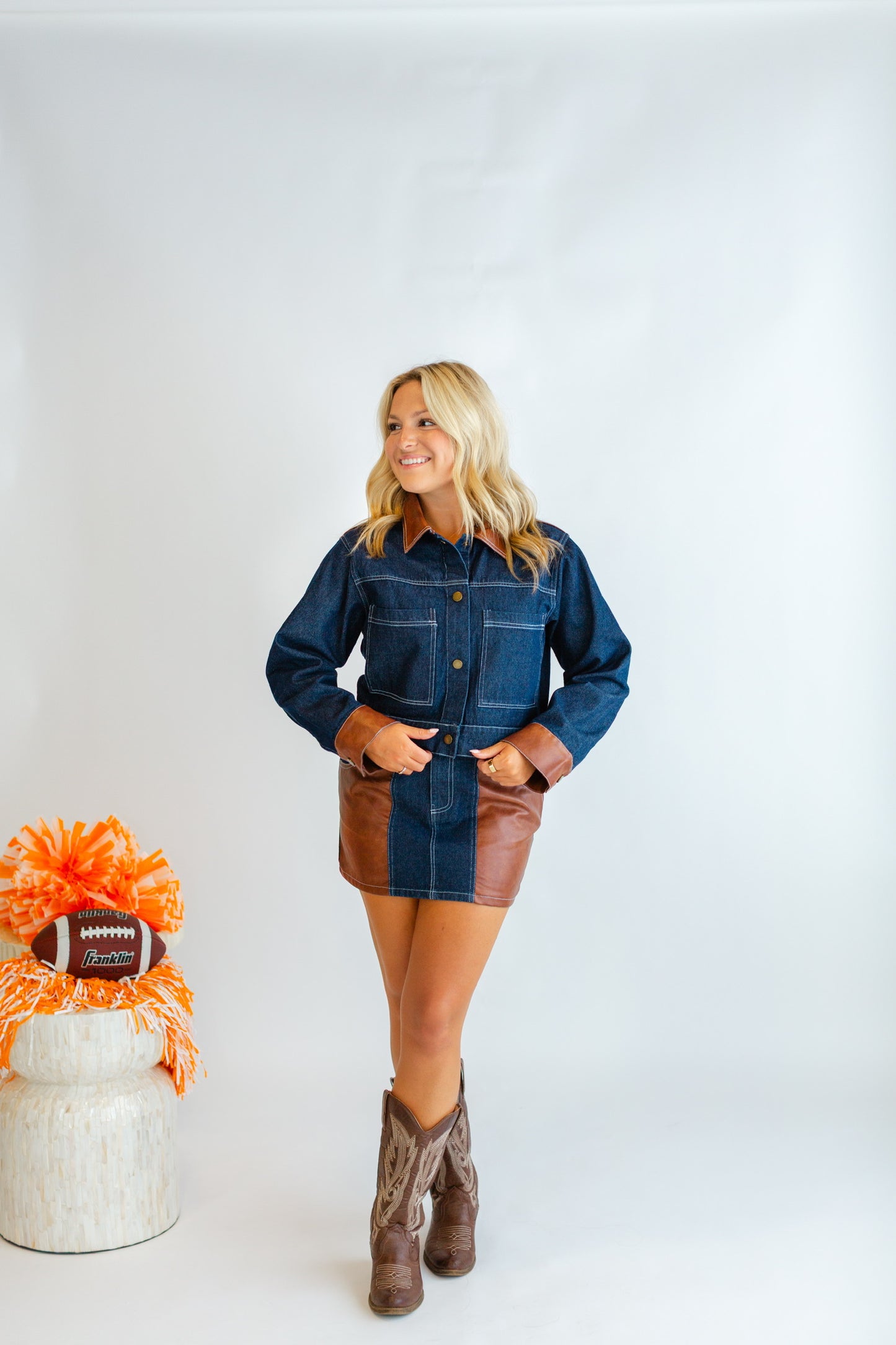 Denim Skirt ONLY with Contrast