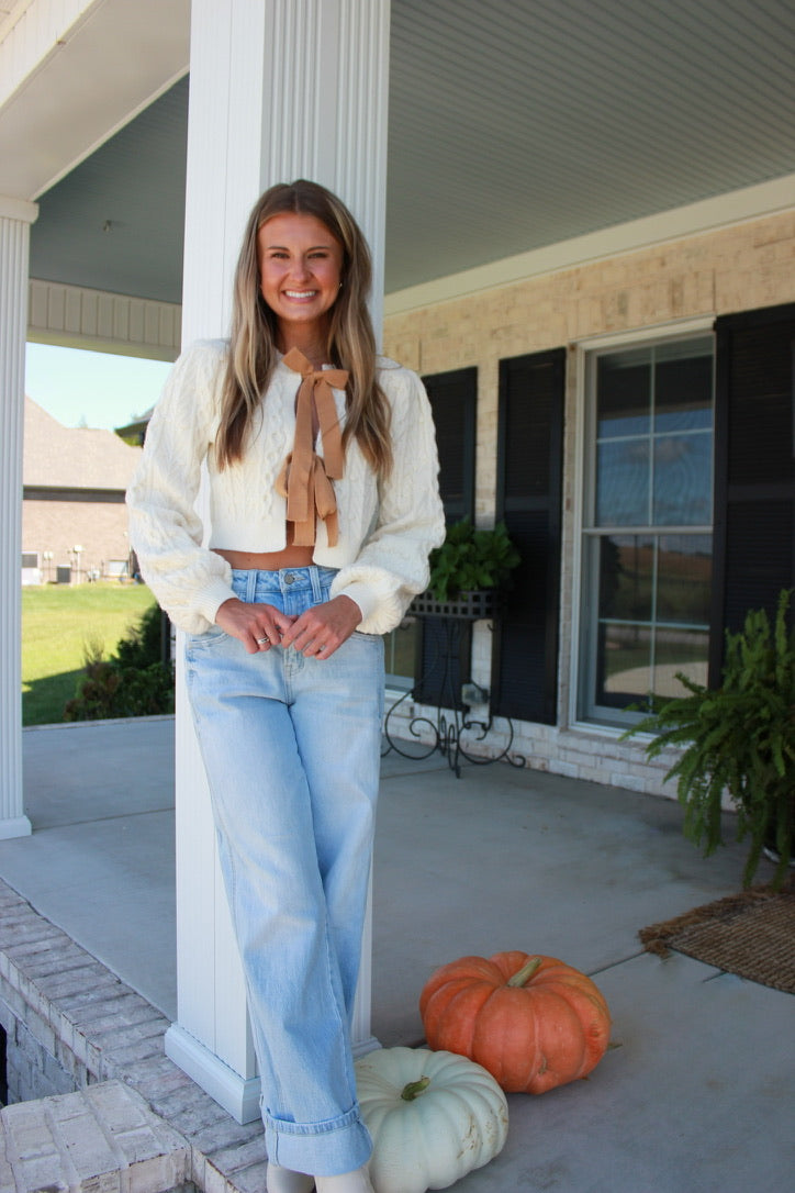 Cream Bow Sweater