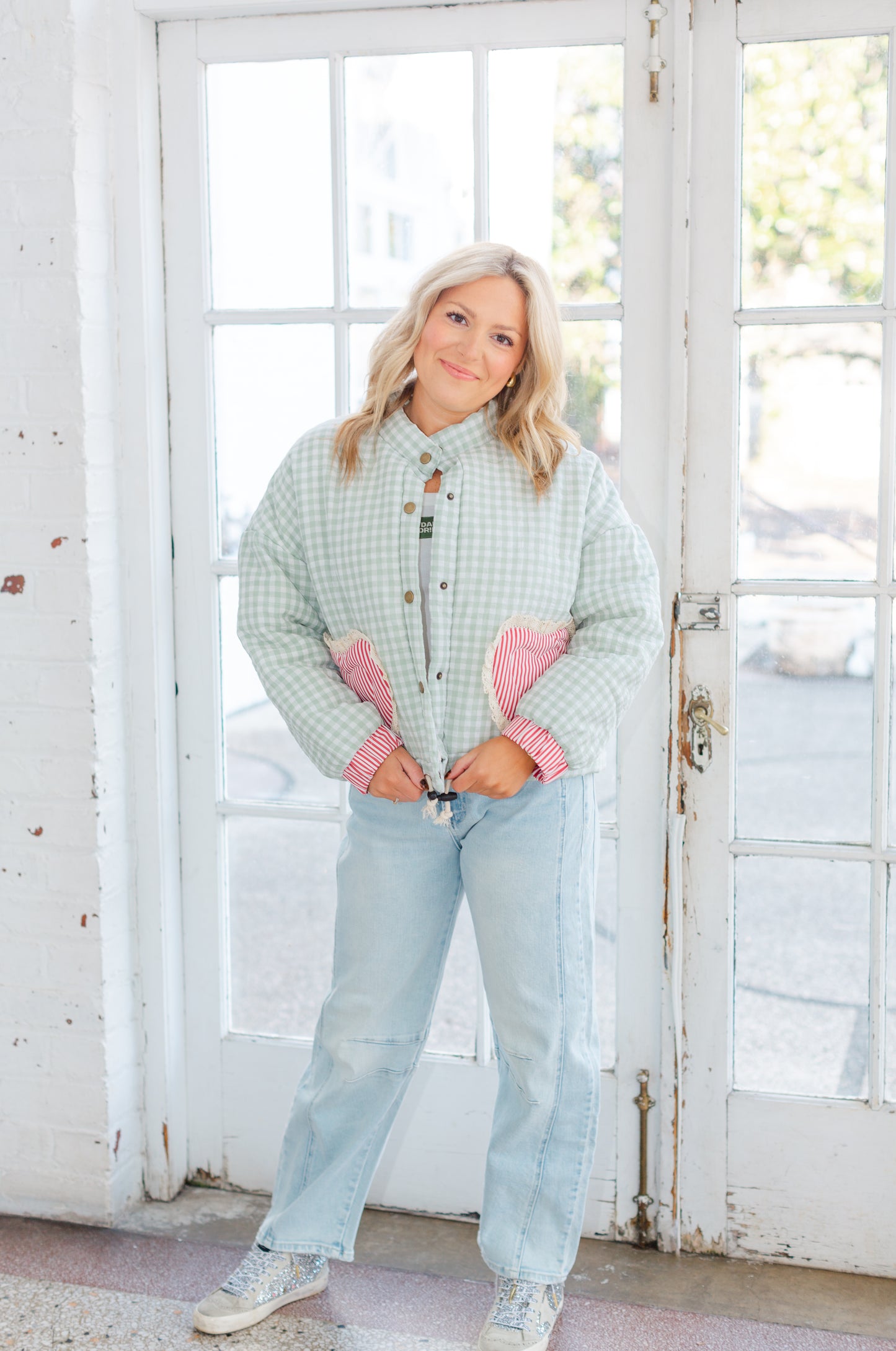 Mint Gingham Heart Jacket