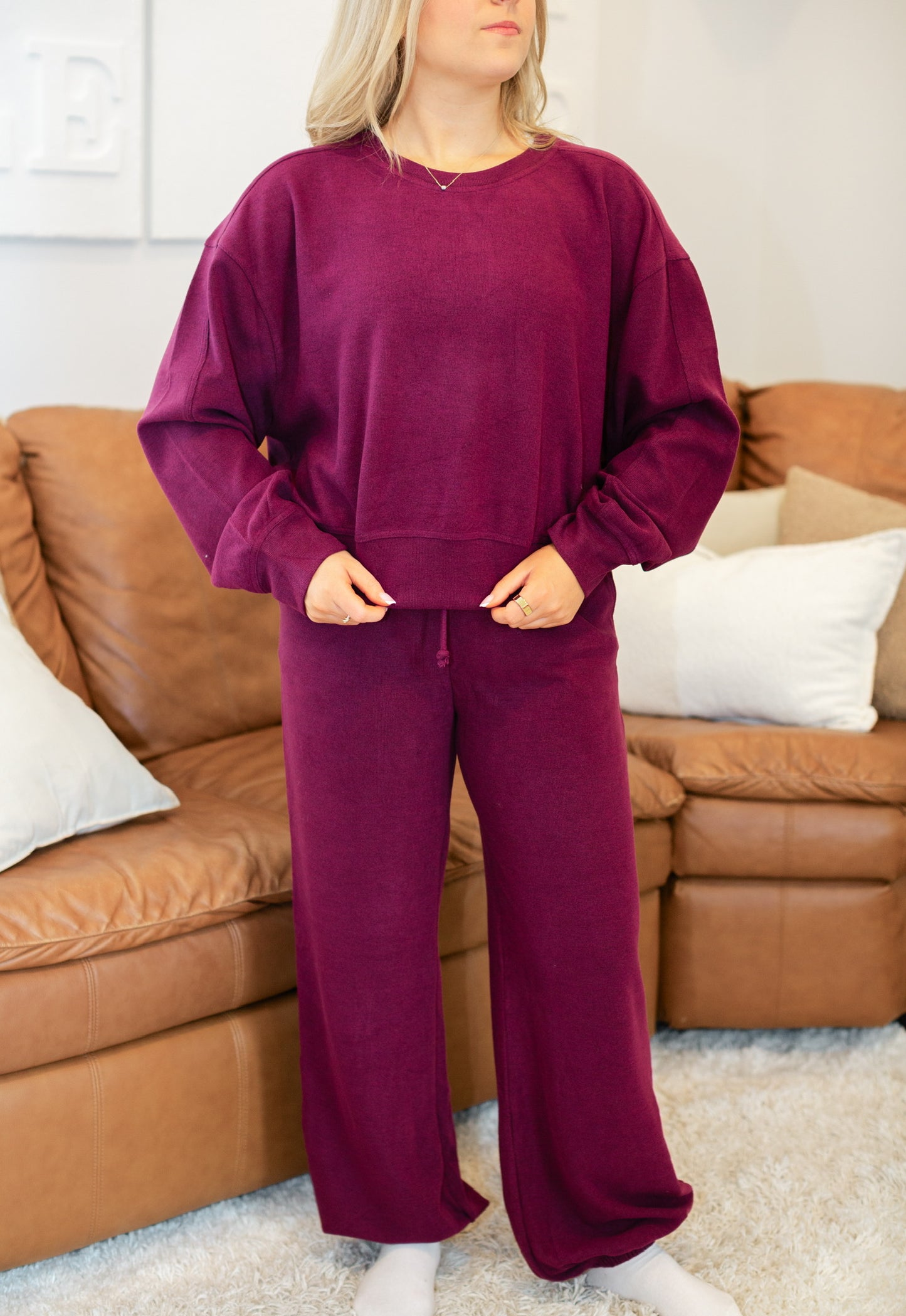 Plum Matching Balloon Pant Set
