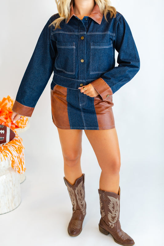 Denim Skirt ONLY with Contrast