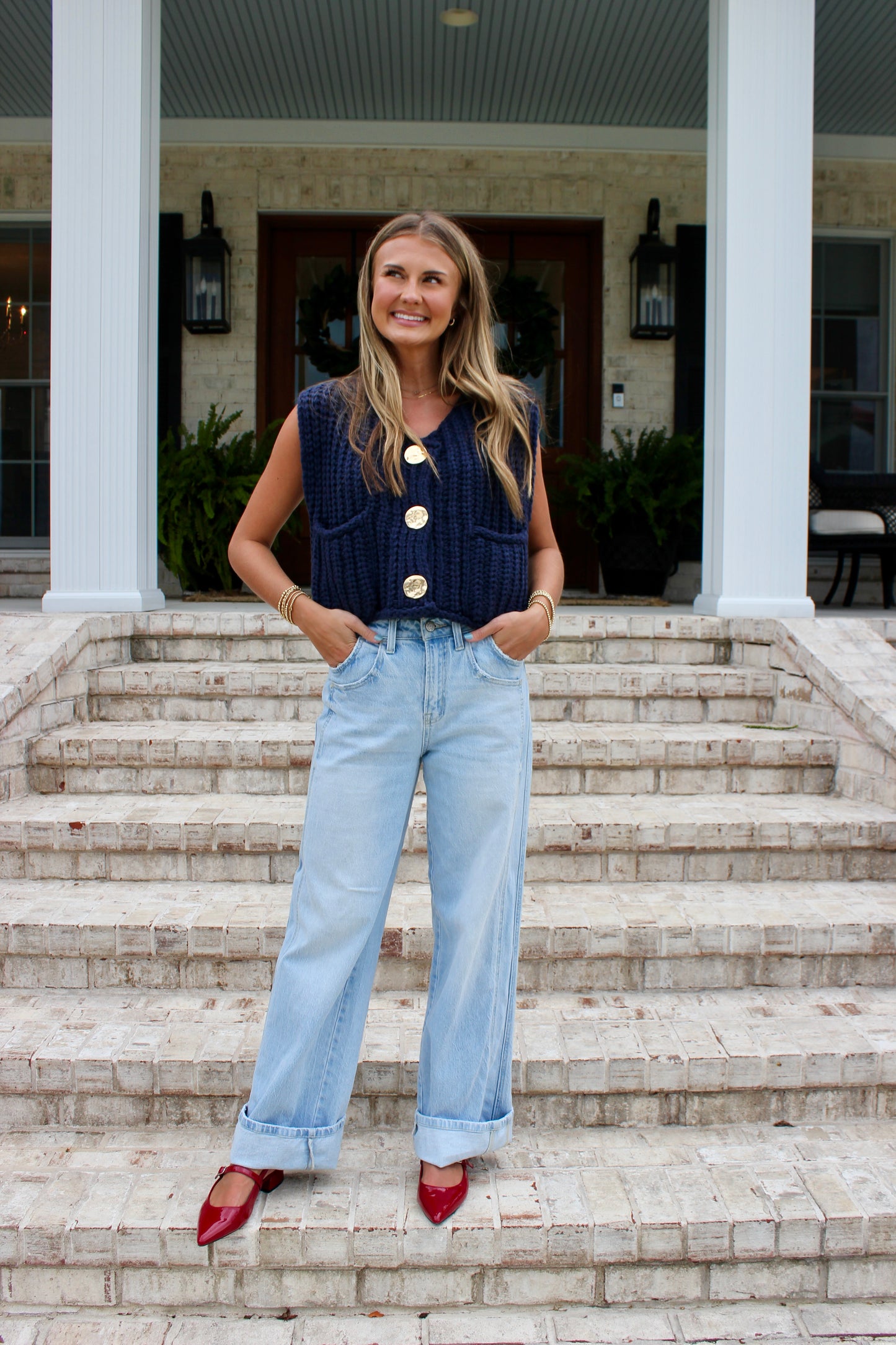 Navy Knit Sweater Vest