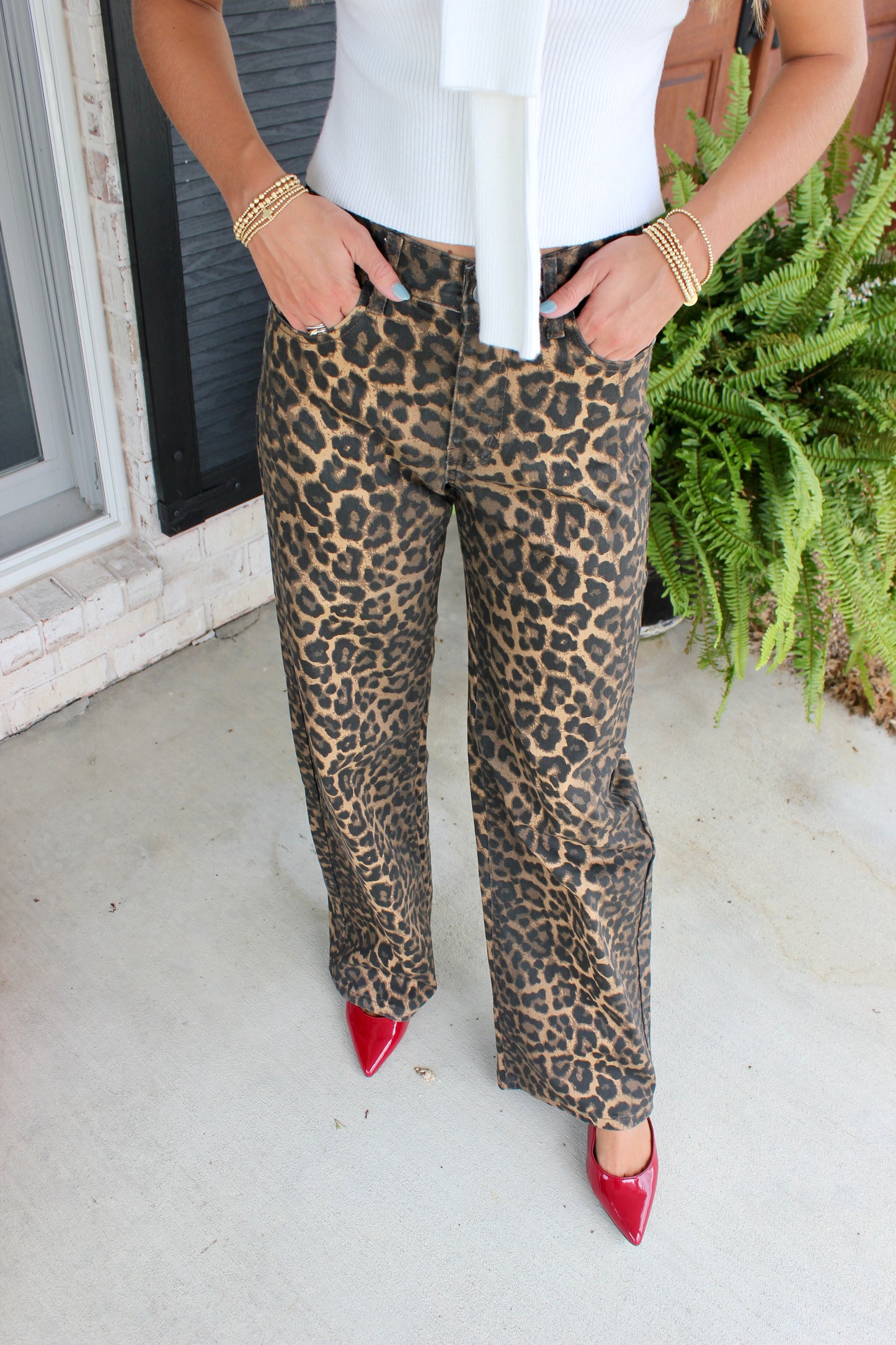 Leopard Print Relaxed Jeans
