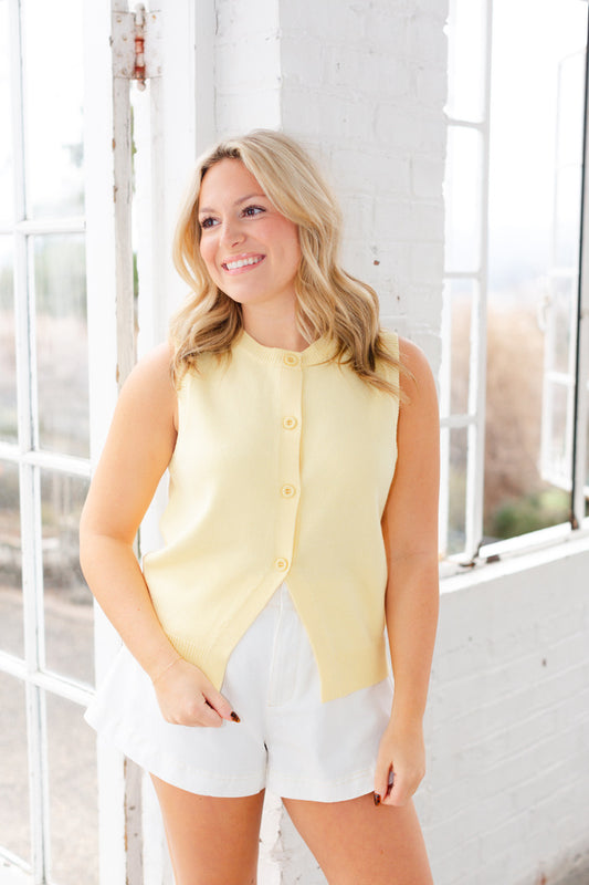 Butter Yellow Sleeveless Top