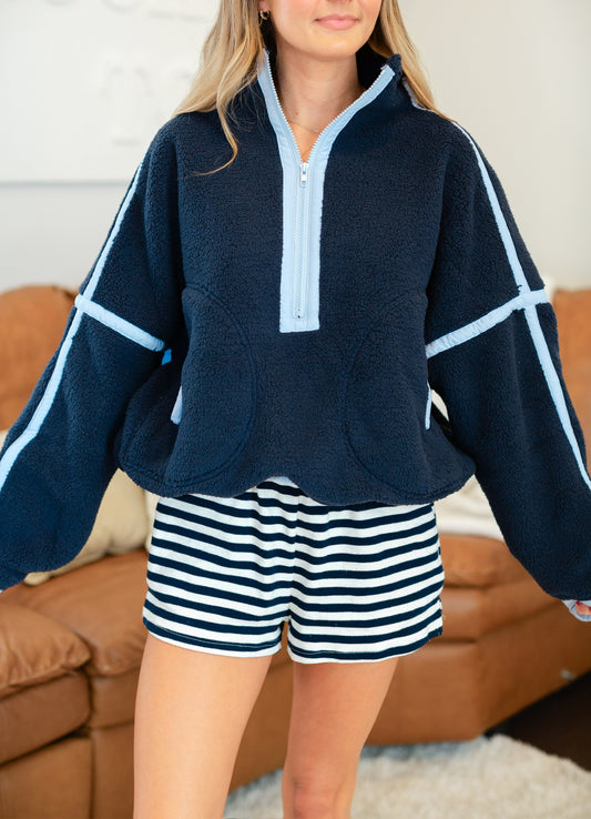 Navy Fleece Half Zip