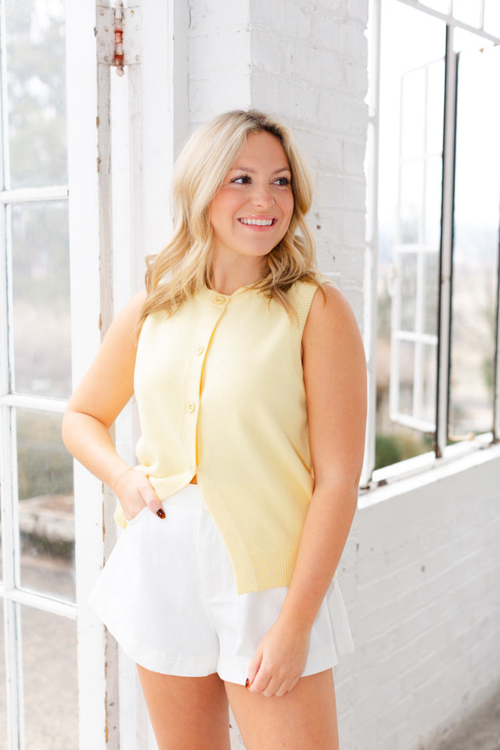Butter Yellow Sleeveless Top