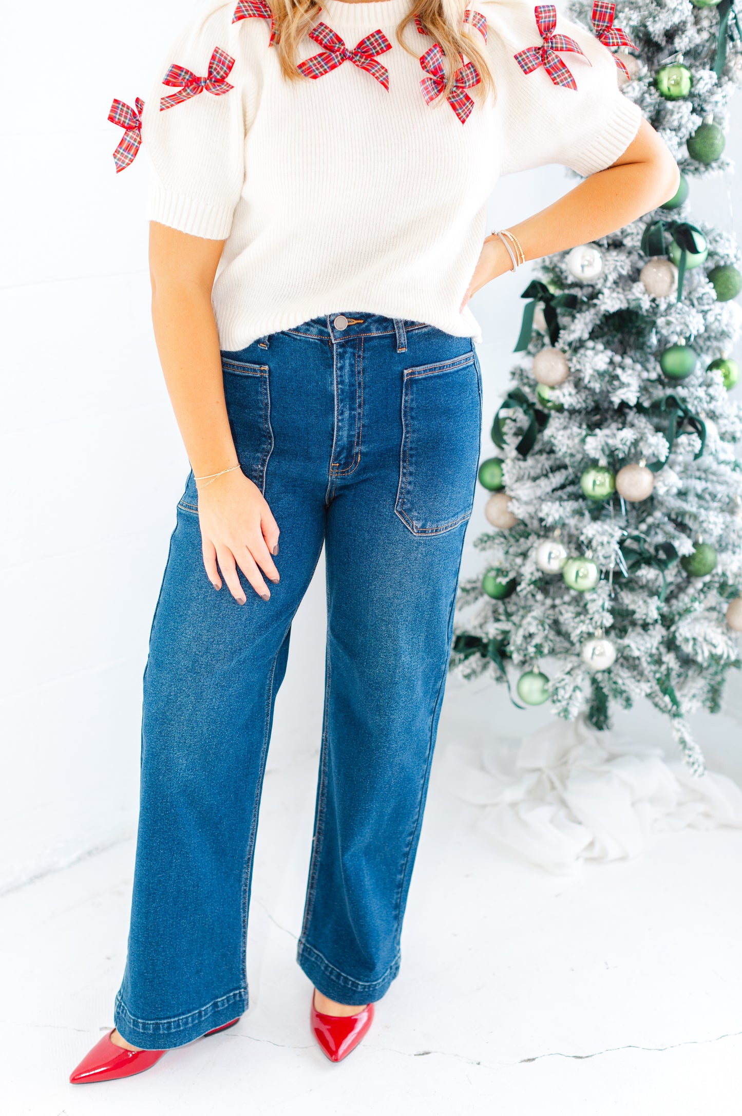 High Rise Dark Denim Jeans