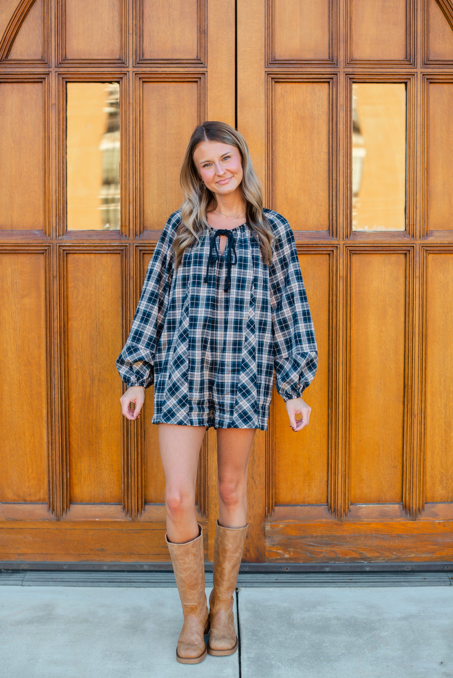 Black Gingham Printed Romper