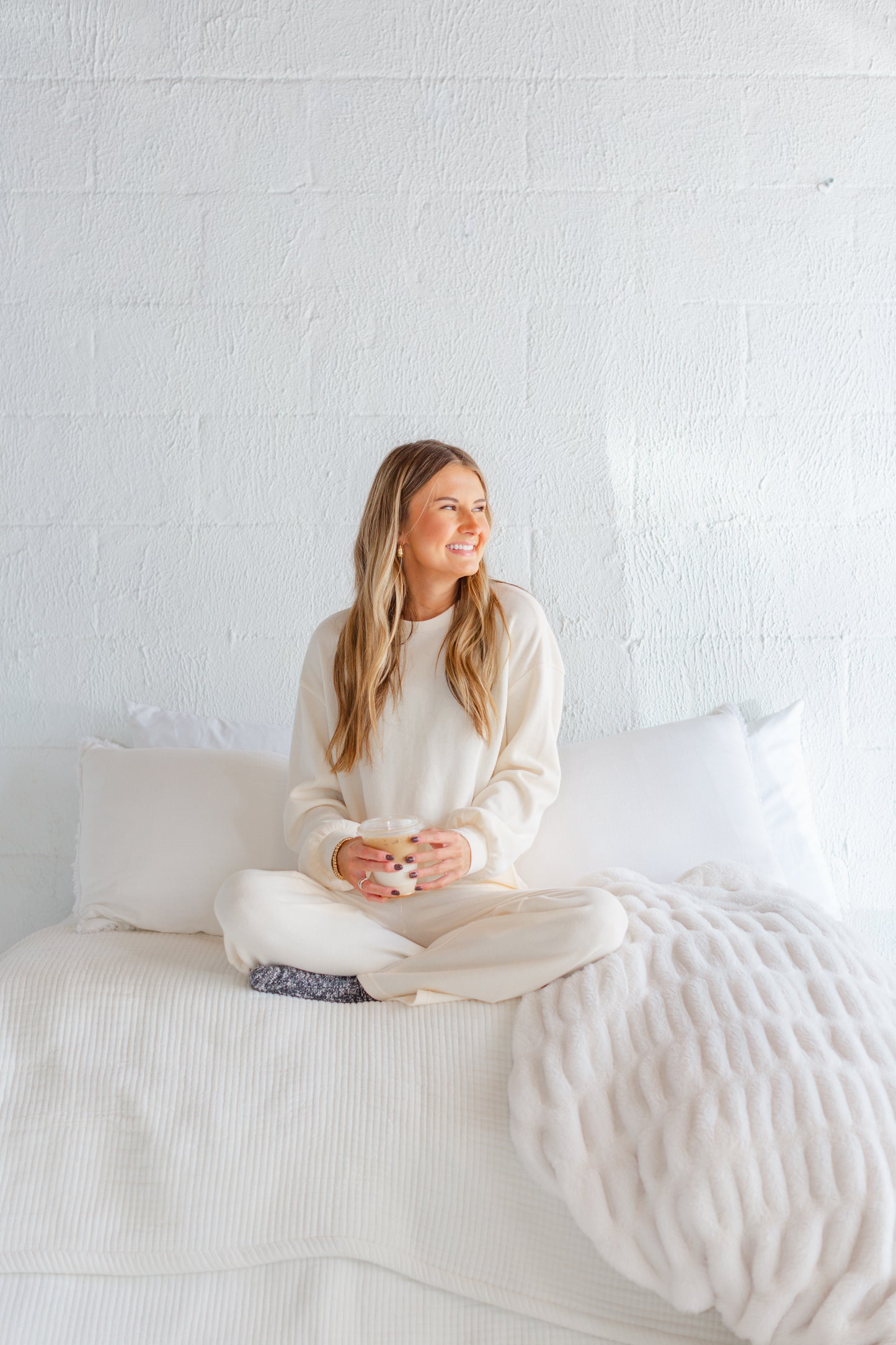 Cream Knit Lounge Set