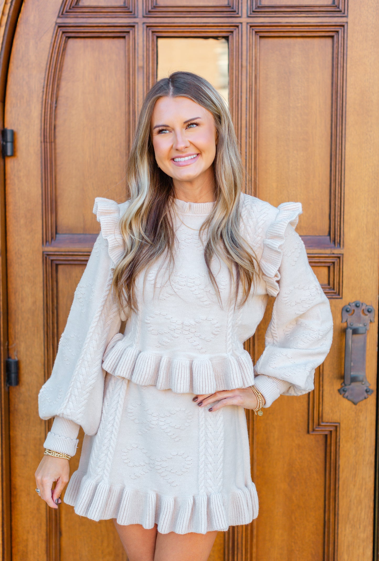 Taupe Sweater Mini Skirt Set