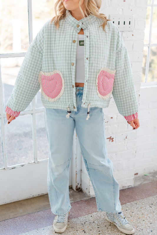 Mint Gingham Heart Jacket